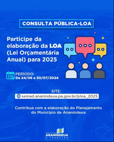 notícia: Contribua com a elaboração do Planejamento do Município de Ananindeua para 2025